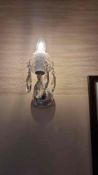 A Czech bohemian crystal and patinated metal single arm wall sconce 240 x 200mm