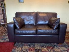 A sofa suite - Experience the luxury of true craftsmanship with this chocolate leather sofa suite.
