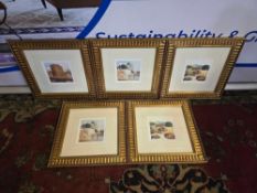 A set 5 x Landscapes after John Sell Cotman (1782-1842) framed and glazed 40 x 40cm Ref 027