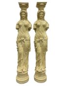 Greek-style Caryatid columns - a pair offers a unique blend of architectural support and artistic sc