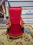 French Napoleonic Style Imperial Carved Giltwood Ceremonial Armchair This stunning French Napoleonic
