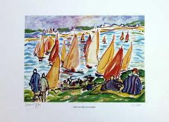 Spectators At Cowes David Hemmings (British B.1941), Limited Edition 45/250 - Mounted 35 x 46cm