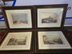 A set of 4 landscapes after Joeph Mallord William Turner The Fish Market at Hastings Beach, Cassiobu