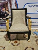 Jacob-Desmalter Inspired Fauteuil&nbsp;Crafted in the style of the celebrated early 19th-century Fre