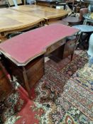 Twin Pedestal Mahogany Desk with Tooled Leather Top This elegant twin pedestal mahogany desk feature