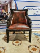 Ebonised French Empire Style Fauteuil Inspired by the opulent designs of F. H. G. Jacob-Desmalter, t