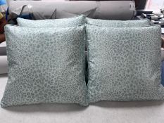Cushions 4 x scatter cushions in pale green with feather interior 16 x 16 inch