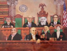 The Court Supreme -Charles Bragg American (1931-2017) Limited Edition 412/950 - 98 x 82cm