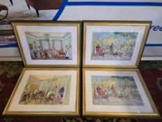A set of 4 Prints In The Manner Of The Comforts Of Bath, 1798: Thomas Rowlandson Glazed And Framed