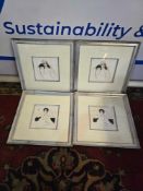A set of 4 prints portraits of women art deco costumes glazed and framed 35 x 35cm Ref 061