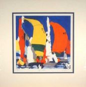 Spinnakers - Jo Bowen (British, b.1974) Limited Edition 76/600 - Mounted 41 x 39.5cm