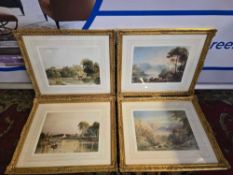A set of 4 x framed landscapes are reproductions after original works by the esteemed British