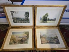 A set of 4 x framed landscapes are reproductions after original works by the esteemed British