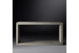 This stunning Cela Grey console table by designer Charlie Zagaroli embodies a refined 1970s