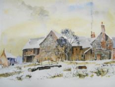Watercolour Denis Lord (British, 1926 - 2013) Hollies Farm Allestree circa 1946 signed watercolour