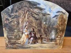 John Edmund Buckley (British, 1824-1876) 17th century lovers in a garden watercolour signed J E