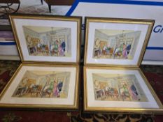 A set of 4 Prints In The Manner Of The Comforts Of Bath, 1798: Thomas Rowlandson Glazed And Framed