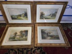 This set of four framed and glazed prints, after original works by Francis Nicholson (1753-1844),