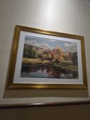 Framed and glazed landscape print 163 x 125cm