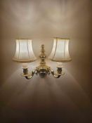 2 x Georgian style traditional dual-arm electrical wall sconce, constructed from polished brass or a