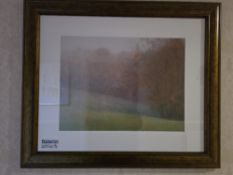 Framed and glazed landscape print 94 x 79cm