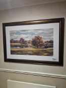 Framed and glazed landscape print 124 x 86cm