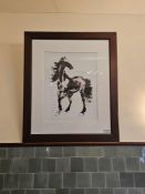 A framed art print after Xu Beihong (Chinese, 1895 – 1953), This large artwork depicting a
