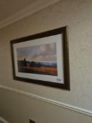 Framed and glazed landscape print 122 x 82cm