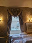 A pair of exceptionally large and opulent window drapes, comprising two full-length curtain panels