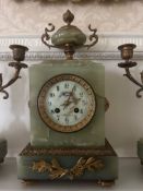 A Neoclassical-inspired three-piece garniture set by T. Wedenicht, St. Petersburg. Comprising a