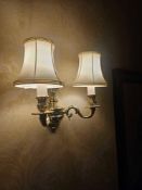 2 x Georgian style traditional dual-arm electrical wall sconce, constructed from polished brass or a
