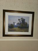 Framed and glazed landscape print 107 x 89cm