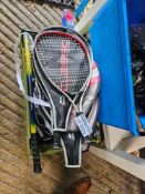 A collection of 10 used sporting rackets principally Slazenger brand constructed from composite