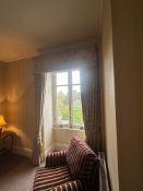2 x Pairs of Full-Length Drapes with Pelmet and Tie-Backs – A pair of full-length window drapes,