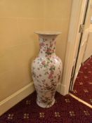 Large Chinese Famille Rose ceramic floor vase – A substantial ceramic floor vase in the Famille Rose
