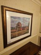 Framed and glazed landscape print 113 x 82cm