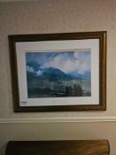 Framed and glazed landscape print 107 x 89cm