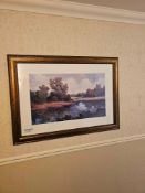 Framed and glazed landscape print 113 x 82cm
