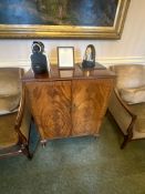 A Georgian style Veneered mahogany Cabinet with Mini-Fridge Designed in a late Georgian or Regency