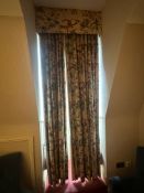 Window Drapes – Pair of Full-Length Botanical Curtains with Rigid Pelmet and Tie-Backs A pair of
