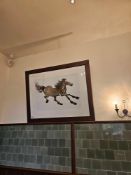 A framed art print after Xu Beihong (Chinese, 1895 – 1953), This large artwork depicting a