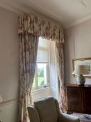 Two Pairs of French Country Style Window Drapes with Valance A pair of large, traditional drapes