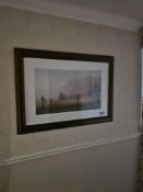 Framed and glazed landscape print 110 x 80cm