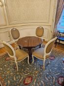 Table and 4 x chairs the octagonal mahogany pedestal table features a central turned column base.