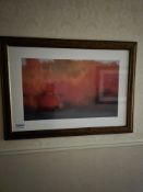 Framed and glazed landscape print 124 x 89cm