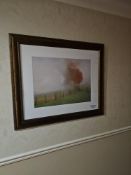 Framed and glazed landscape print 94 x 80cm