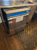 MACH 100MS commercial undercounter warewasher, constructed from stainless steel 69 x 69 x 69cm ( Loc