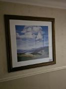 Framed and glazed landscape print 102 x 102cm