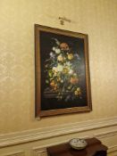A giclee on canvas ‘Flowers in a glass vase’ after Jan Davidsz. de Heem (Dutch 1606 - 1683/4 ) The