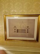 A framed architectural print after Robert Adam FRSE FRS FSAScot FSA FRSA (3 July 1728 – 3 March 1792